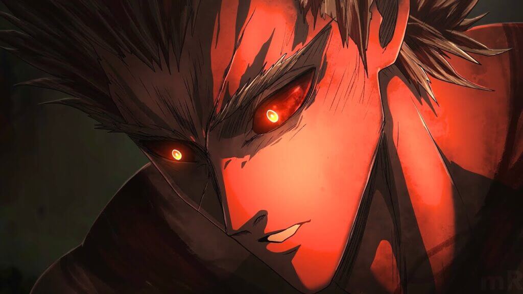 garou with red eyes from anime movie
