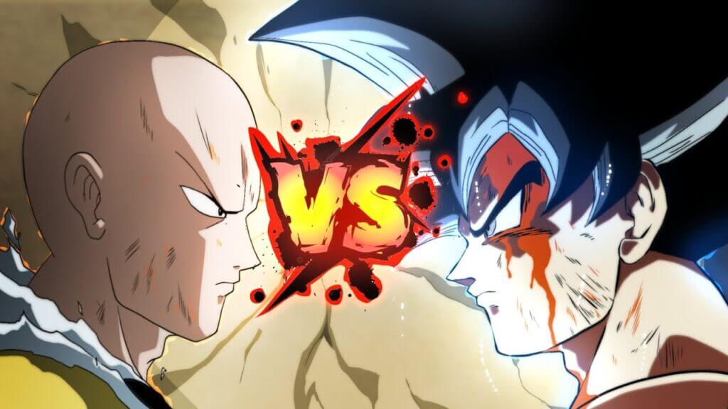 Well known Goku from Dragon Ball Series up against Saitama from One Punch Man Series in a fight to show who is the strongest.