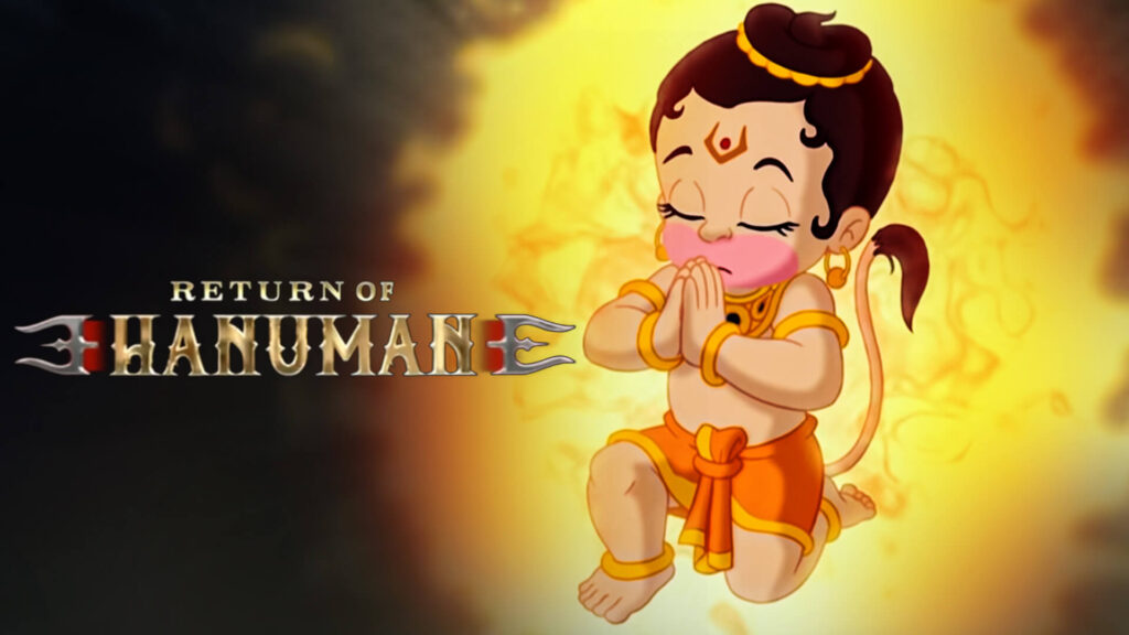 lord hanuman with his eyes closed and praying in space